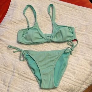NWT 2pc mint green top & side tie bikini bottom by exhilaration in 2 diff sizes
